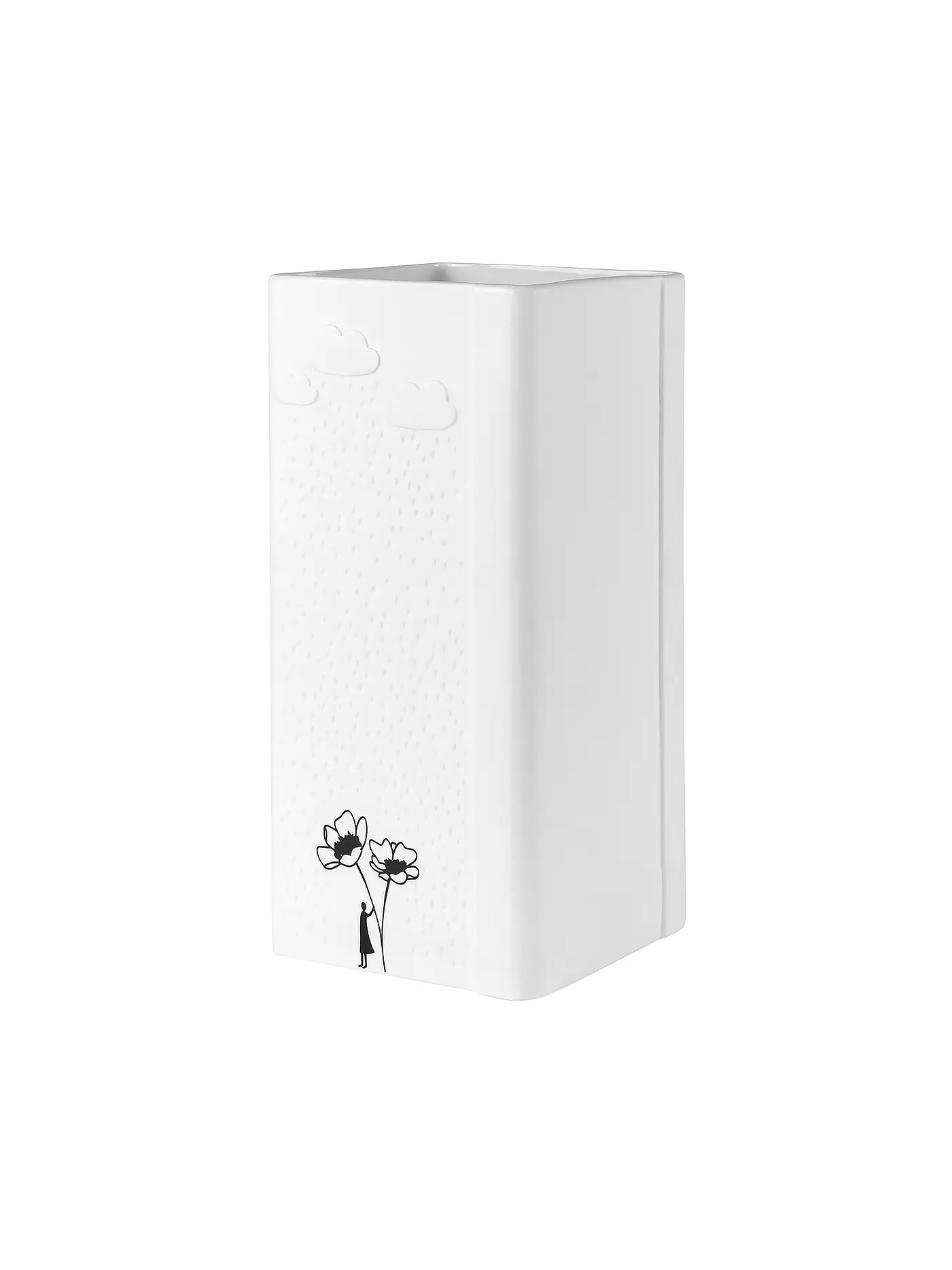 RAEDER | Vase BILDERGESCHICHTEN 12x12x25cm Regenwolken | 
